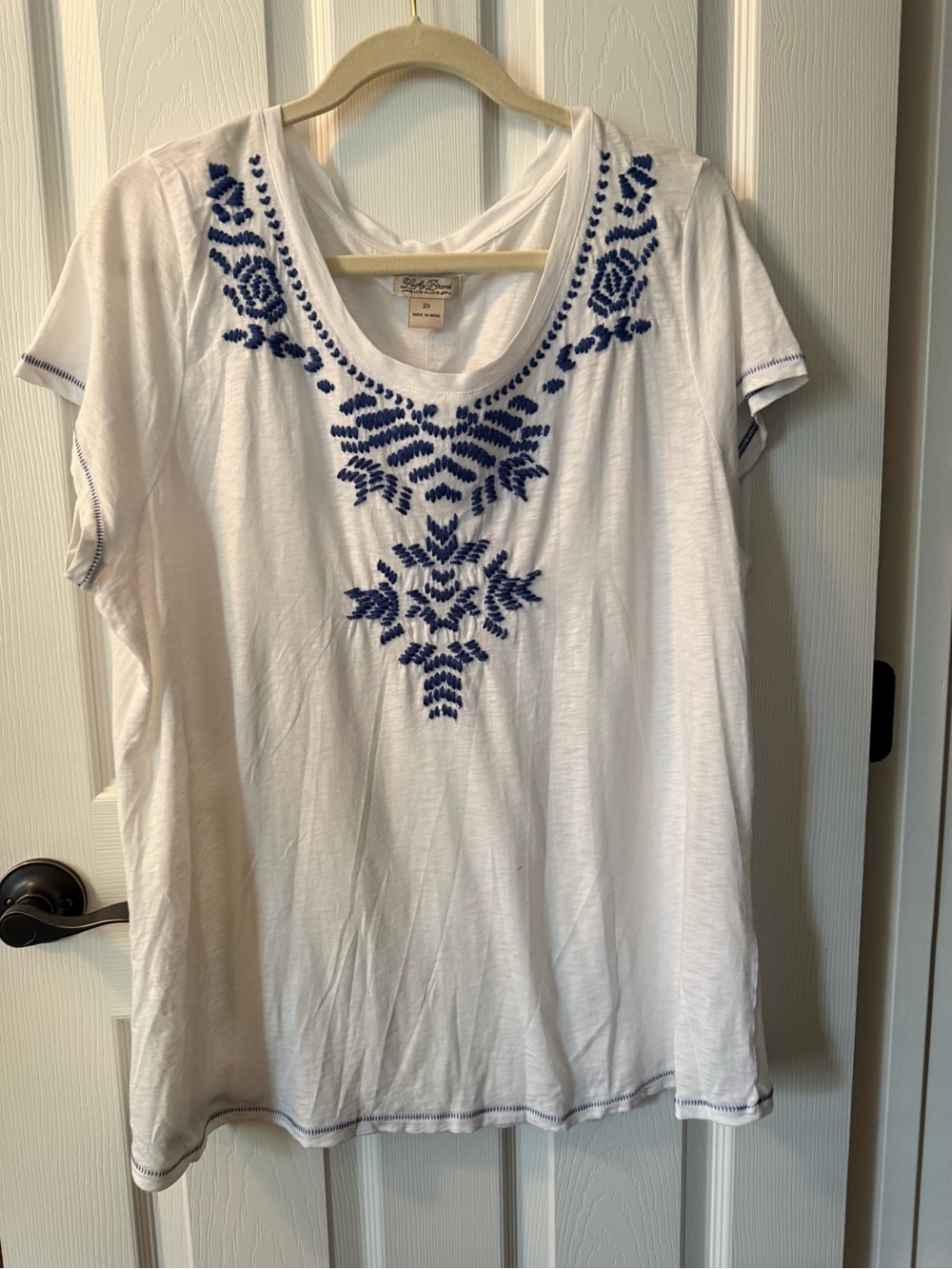 Lucky Brand Embroidered Short Sleeve Tee